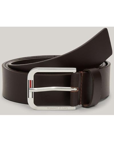 Tommy Hilfiger Austin Logo Leather Belt - Brown