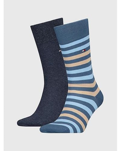 Tommy Hilfiger Pack de 2 pares de calcetines con rayas dúo - Azul