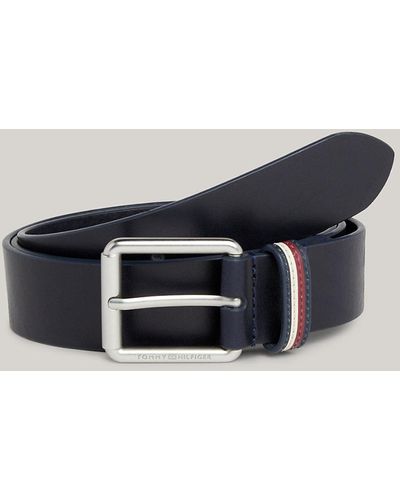 Tommy Hilfiger Casual Leather Square Buckle Belt - Blue