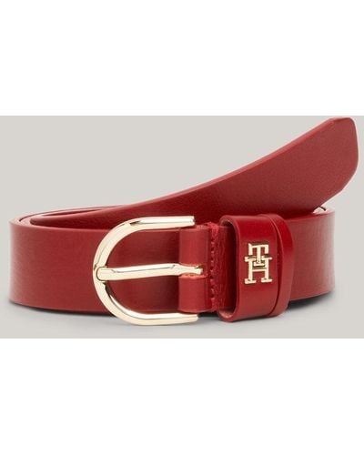 Tommy Hilfiger Essential Effortless Leather Belt - Red