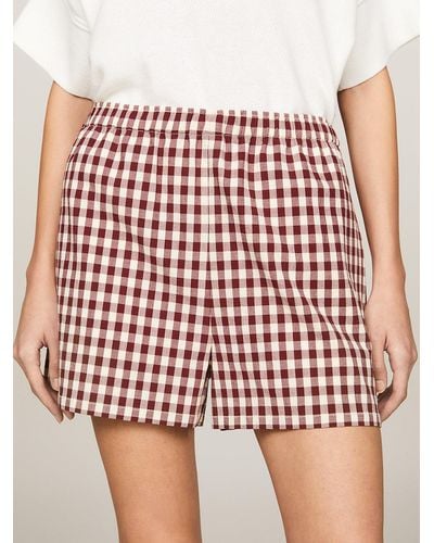 Tommy Hilfiger Gingham Pull-on Shorts - Red
