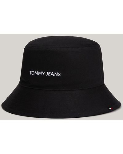 Tommy Hilfiger Tonal Logo Bucket Hat - Black