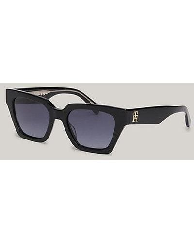 Tommy Hilfiger Cat-eye-zonnebril Met Rechthoekige Glazen - Zwart