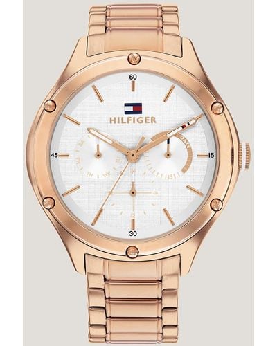 Tommy Hilfiger Rose Gold-plated Silver White Dial Bracelet Watch - Metallic