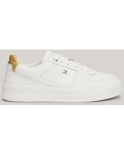 Tommy Hilfiger Essential Metallic Detail Basketball Trainers - Natural