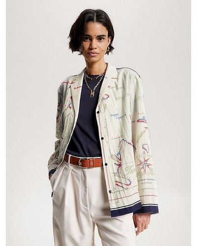 Tommy Hilfiger Camisa amplia con estampado de pañuelo - Neutro