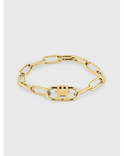 Tommy Hilfiger Pulsera de eslabones chapados en oro - Metálico