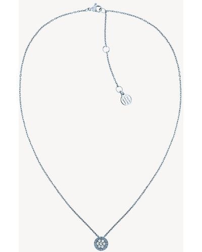 Tommy Hilfiger Ice Blue Crystal Charm Necklace - White