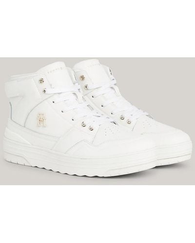 Tommy Hilfiger Leather High-top Basketball Trainers - White