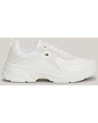 Tommy Hilfiger Chunky Sole Leather Trainers - White