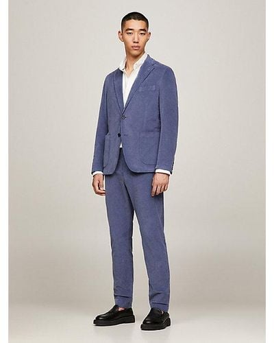 Tommy Hilfiger Traje de 2 piezas de micropana con corte slim - Azul