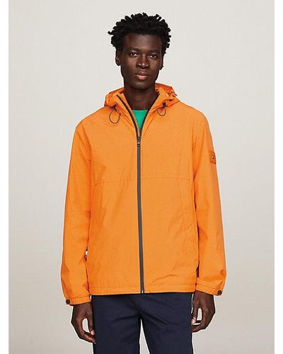 Tommy Hilfiger Wasserfeste verstaubare Portland Kapuzenjacke - Orange