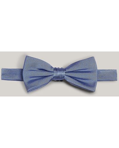 Tommy Hilfiger Pure Silk Plain Weave Bow Tie - Blue