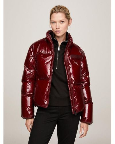 Tommy Hilfiger Glossy New York Puffer Jacket - Red