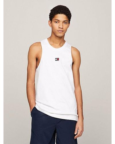 Tommy Hilfiger Tanktop mit aufgesticktem Logo - Weiß