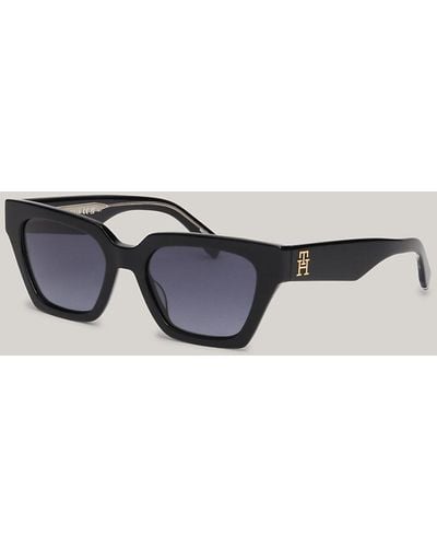 Tommy Hilfiger Narrow Rectangular Cat-eye Sunglasses - Black
