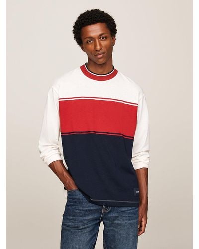Tommy Hilfiger Colour-blocked Long Sleeve T-shirt - Red