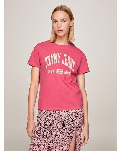 Tommy Hilfiger T-shirt Varsity en jersey à logo - Rose
