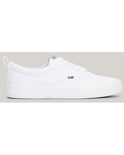 Tommy Hilfiger Classics Lage Sneaker Van Katoen - Wit