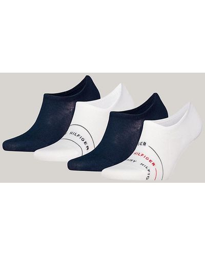Tommy Hilfiger 4-pack Anti-slip Footie Socks Gift Box - Blue