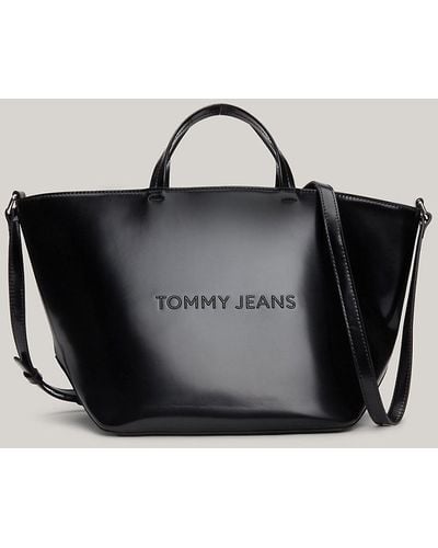 Tommy Hilfiger Essential Embossed Logo Small Tote - Black