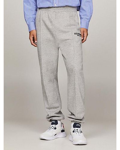 Tommy Hilfiger Mouliné Fleece jogger Met Monotype-logo - Grijs