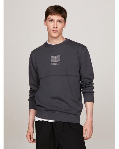 Tommy Hilfiger Sweat col ras-du-cou à logo ton sur ton - Gris