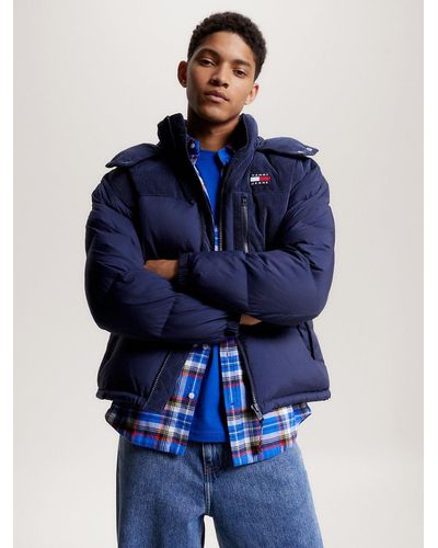 Tommy Hilfiger Cord Mix Alaska Puffer Jacket in Natural for Men | Lyst UK