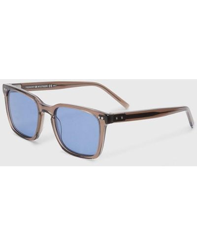 Tommy Hilfiger Rivet Detail Rectangular Sunglasses - Blue