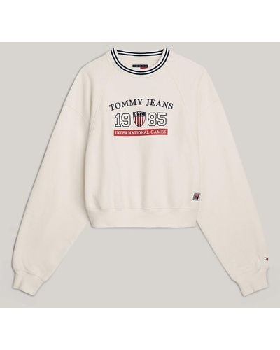 Tommy Hilfiger Tommy Jeans International Games Cropped Sweatshirt - Natural