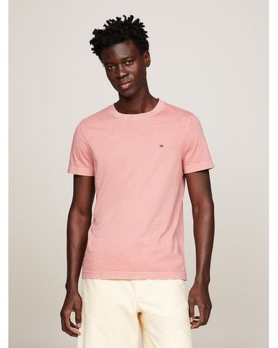Tommy Hilfiger T-shirt ajusté teint en plongée - Rose
