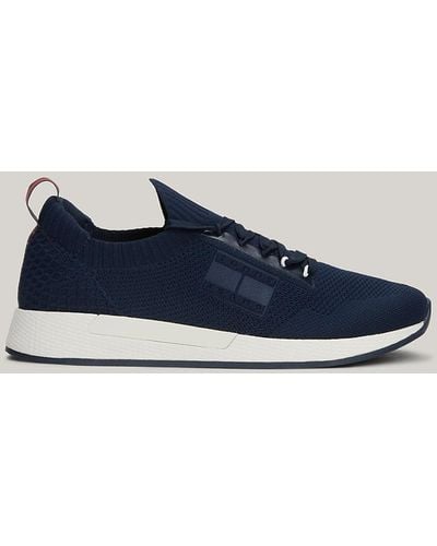 Tommy Hilfiger Elevated Knit Runner Trainers - Blue