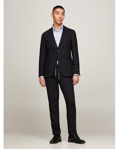 Tommy Hilfiger Dotted Pinstripe Two-piece Slim Fit Suit - Blue