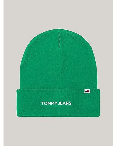 | Hilfiger Cotton-Blend Lyst in DE Beanie Blau Logo Tommy