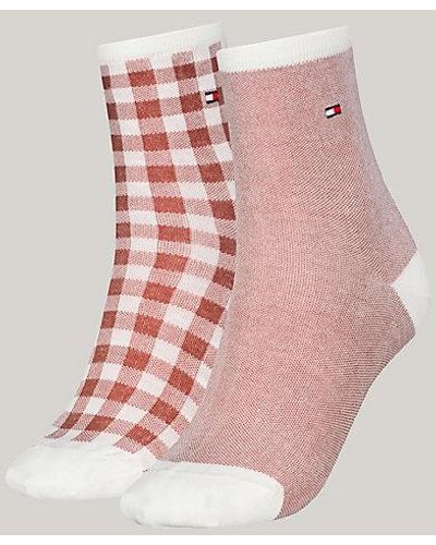 Tommy Hilfiger 2er-Pack kurze Socken mit Birdseye-Muster - Pink