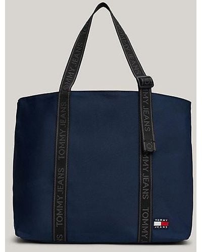 Tommy Hilfiger Essential Tote-Bag mit Logomuster - Blau