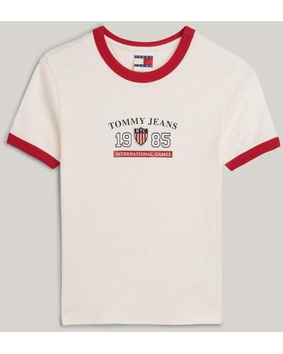 Tommy Hilfiger T-shirt Tommy Jeans International Games à bords contrastés - Rose