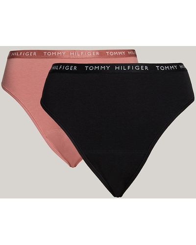 Tommy Hilfiger 2-pack Tonal Logo Light-moderate Absorbency Period Trousers - Black