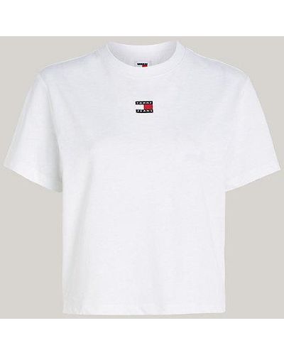 Tommy Hilfiger Boxy Fit T-shirt Met Badge - Wit