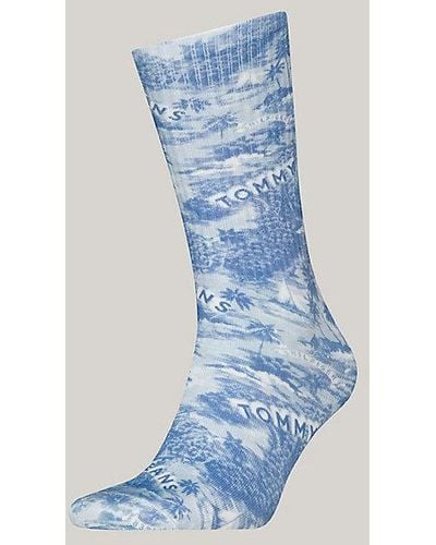 Tommy Hilfiger 1er-Pack Socken mit Hawaii-Print - Blau