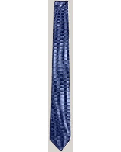 Tommy Hilfiger Silk Fine Weave Tie - Blue