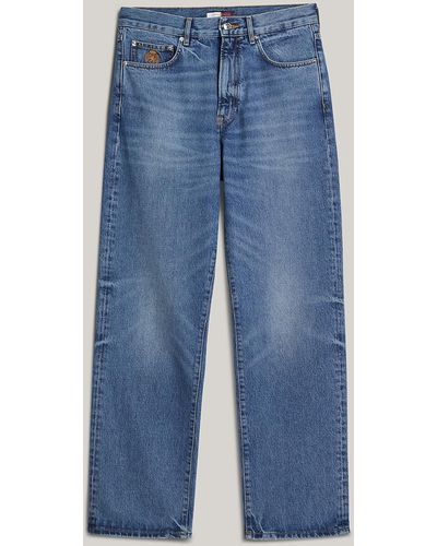 Tommy Hilfiger Crest Relaxed Straight Leg Jeans - Blue