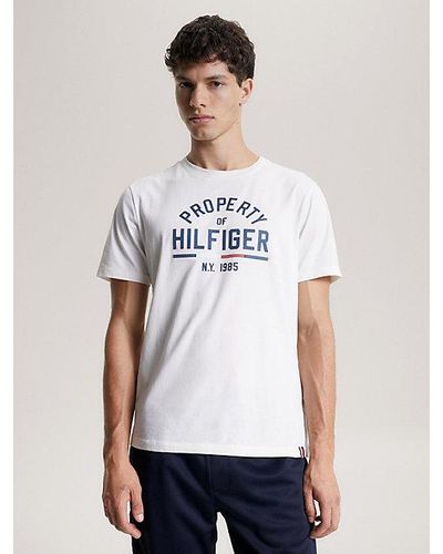 Tommy Hilfiger Camiseta deportiva con logo gráfico - Blanco