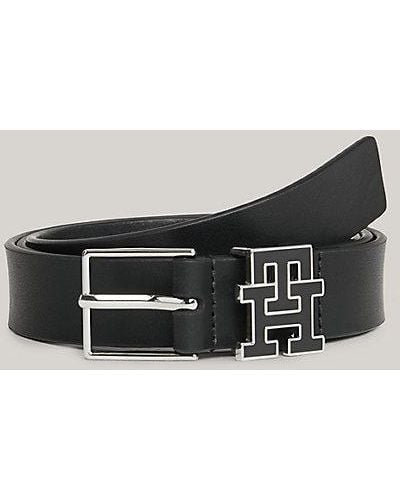 Tommy Hilfiger Cinturón con monograma TH en la trabilla - Negro