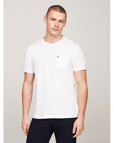 Tommy Hilfiger Crew Neck Patch Pocket T-shirt - White
