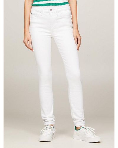 Tommy Hilfiger TH Flex Como Skinny Jeans mit hohem Bund - Weiß
