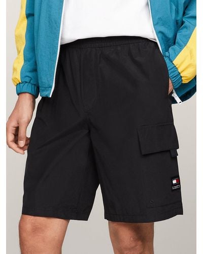 Tommy Hilfiger Aiden Cargo Pocket Baggy Fit Shorts - Black