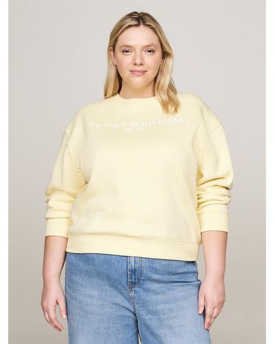 Tommy Hilfiger Curve Logo Graphic Sweatshirt - Yellow