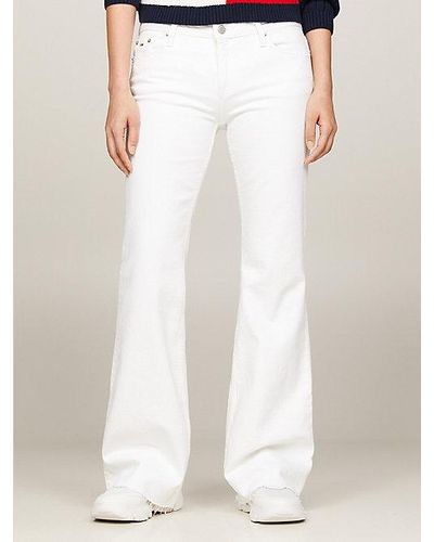 Tommy Hilfiger Sophie Low Rise Straight Flared Witte Jeans