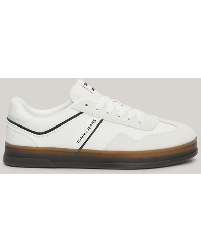 Tommy Hilfiger Exclusive Mixed Texture Court Trainers - White